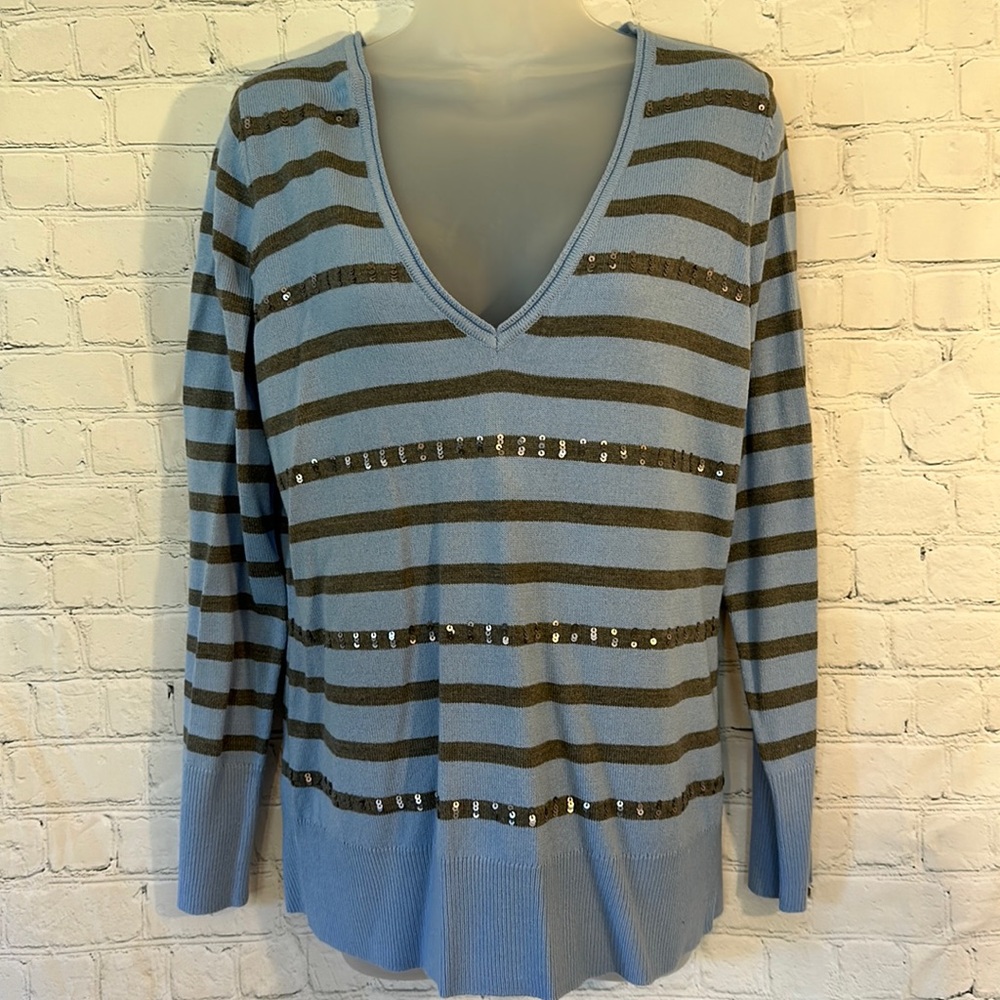 New York & Co sequin striped sweater